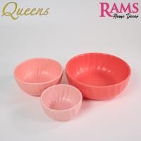 ราคา Queens 3 ชิ้น Superfine Premium Porcelain Bowl Set / ชามสลัด / ชามข้าว / ชุด Pinggan Mangkuk - สีเขียว / ชมพู (52865049216)