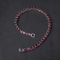 ราคา กำไลข้อมือพลอยโกเมนจันทบุรี (Garnet) ตัวเรือนเงินแท้92.5%ชุบทองคำขาว พลอยสีแดงอมน้ำตาล ความยาว 17 เ (56159021654)