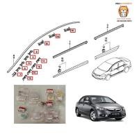 ราคา ชุดคลิ๊ปยึดคิ้วรีดน้ำหลังคาสองข้าง Honda Civic FD 1.8 2.0 แท้ศูนย์มีทั้งหมด 24 ชิ้น (24691616580)