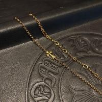ราคา Chrome Hearts s925 Sterling Silver Seiko Classic Plated 22K Gold Cross Necklace (57353279719)