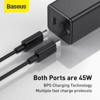 ราคา Baseus GaN2 Mini Quick Charger 2 พอร์ต USB C 45W + สาย C ถึง C 60W (8515610213)