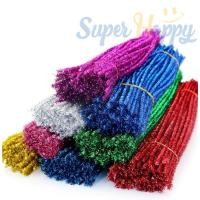 ราคา ลวดกำมะหยี่เนื้อดิ้น ขนาด 6 มิล ยาว30cm (50เส้น) สีล้วน DIY Velvet Wire ลวดกำมะหยี่ดิ้นทอง (18288686910)