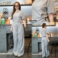 ราคา ✨Cotton Embroidery Short Sleeve Top&Long Pant Set (51610672753)