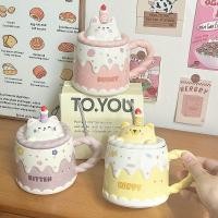 ราคา แก้วเซรามิกพร้อม Lid Cartoon Gift Cup สำหรับ Women Office Coffee Cup House House House House House (26029983269)