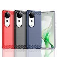 ราคา เคสคาร์บอนไฟเบอร์สําหรับ Vivo V23 V40 Pro V50 Lite V60 Lite - ฝาครอบเกราะกันกระแทก, Slim Fit Soft TPU Back, Anti-Fingerprint Matte Finish, การป้องกันที่ทนทาน (50510395025)