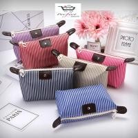 ราคา (Stripe) Makeup Travel Zip Pouch Dompet Cosmetic Beg Bag ไนลอนกันน้ําแบบพกพา (44483105217)
