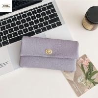 ราคา IVEYOUNG กระเป๋าสตางค์ใบยาวกระเป๋าคลัทช์ซิปหัวเข็มขัดโลหะแบบพกพาหนัง PU หรูหรามัลติฟังก์ชั่นกระเป๋าเงินของขวัญ (50264599241)