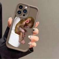 ราคา (สต็อกในไทย) เคสโทรศัพท์ลายลิงตลกบนโถส้วม เคสกันกระแทก TPU นุ่ม สำหรับ iPhone Samsung ของขวัญลายสัตว์น่ารั (57514076894)