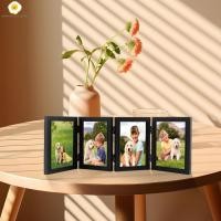 ราคา 2 ชิ้น 4 พับบานพับกรอบรูปสร้างสรรค์ 4 พับกรอบรูปสําหรับโต๊ะแสดงหลายภาพครอบครัว ร้านค้า2597 (58102183491)