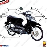 ราคา ชุดสี FRAME แท้ Suzuki Shogun 125 Carbu โฉมแรก 2009 สีเทา-ดำ (27307702894)