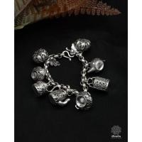ราคา สร้อยข้อมือกาน้ำชา เงินแท้ รับประกันเงินแท้ งานลงดำ (พรีทำตามออเดอร์) (57209373516)