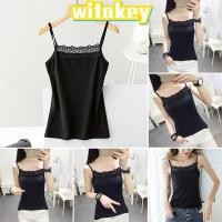 ราคา WITAKEY Camis Top Shirt, Lace Sleeve Summer Tank Tops, Casual Slim Lingerie Sport Fit Tops for Women (56263653024)