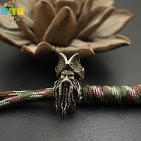 ราคา [S&T] ทองแดง Octopus ลูกปัดเชือกจี้ทองเหลือง Skull Paracord ลูกปัดพวงกุญแจ {th} (40932274970)