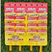 ราคา Gillette ยิลเลตต์ ซูเปอร์ธิน ใบมีดโกนพร้อมด้าม แผง 12 ชิ้น (57055314555)