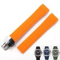 ราคา Premium-Grade Soft Rubber Watch Strap Fits For Patek Philippe Silicone 5164A 5167A 5168A 21mm Folding clasp Watchbands (54160225782)