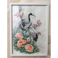 ราคา ภาพวาดติดผนัง นกกระเรียนคู่ สีน้ำ ขนาดA3 หรือ 29.7 x42cm พร้อมกรอบสีขาว แขวนได้ ตั้งได้ เสริมมงคล โชคลาภ (24262223953)