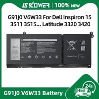ราคา SKOWER แบตเตอรี่ G91J0 V6W33 สำหรับ Dell Inspiron 15 3511 3515 3520 13 5310 5320 5330 5410 5415 Latitude 3320 3420 (53458166717)