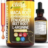 ราคา Organic Maca Root Liquid Drops with Ashwagandha, Fenugreek, Beet Root and L-Arginine Liquid Multivitamin for Women and Men - Adapto Drive Supplement (56761180456)