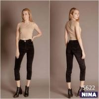 ราคา กางเกงยีนส์สีดำผ้าลูกฟูก งานป้าย​ Nina ไซส์แอล (5477744324)