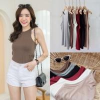 ราคา เสื้อแขนกุดเข้ารูป ทรงแขนเว้า ผ้าเรย่อนเนื้อนิ่มเด้ง (17876402055)
