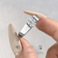 ราคา Relaya แหวนเงินแท้ ฝังเพชรโมอีส 1 กะรัต ชุบทองคำขาว18k (24527719369)