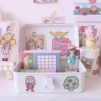 ราคา [Locked Tin Box] Storage Tin Box Storage * Guru * Korea ins Storage Tin Box Handbook Tape Seal Note White Muji Desktop Stationery Storage (51912973615)
