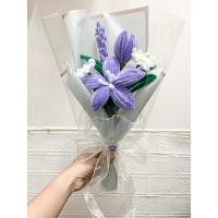 ราคา (พร้อมส่ง)ช่อดอกลิลลี่สีม่วงล้วนM ช่อดอกไม้ประดิษฐ์ลวดกำมะหยี่สีม่วงพาสเทล (19786465809)