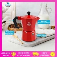 ราคา One Two Cups เครื่องชงกาแฟเอสเปรสโซ Moka Pot Stovetop Filter 150ml 3 ถ้วย (49108287499)