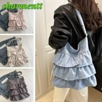 ราคา เสน่ห์ นัวเนีย สิริ ถุง,น้ําหนักเบาผ้านุ่มวัสดุกระเป๋าสะพาย, จีบภายในน่ารักใบบัวขอบกระเป๋าถือความจุขนาดใหญ่ผู้หญิงใช (46014436818)