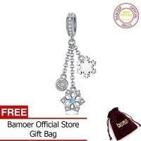 ราคา ❤ BAMOER แท้เงินสเตอร์ลิงเกล็ดหิมะคริสต์มาสใส CZ Charms พอดีสร้อยข้อมือเครื่องรางสำหรับผู้หญิงก (28542775327)