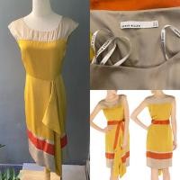 ราคา USED Karen Millen color-block satin dress size UK8 (42478702755)
