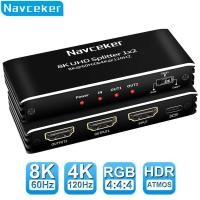 ราคา Navceker 8K 60Hz HDMI Splitter 4K 120Hz 1x2 HDMI 2.1 Audio Splitter 1 in 2 out Simultanily HDMI Audio Extractor สําหรับ PS5 Xbox (57211063511)