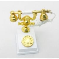 ราคา ของจิ๋ว โทรศัพท์บ้านโบราณแบบหมุน สไตล์หลุยส์ สีขาว ทอง ของจิ๋วVintage home telephone Louis Style (6692247052)