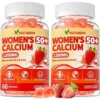 ราคา 50+ Womens Calcium Citrate : 1200mg Chewable Calcium Gummy s Plus Magnesium Zinc D3 K2 B12 B6 Energy Imune Overall Health port Sugar (120Cunt) (54514434280)