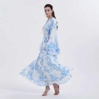 ราคา ▥ ผู้หญิงมุสลิมชีฟองพิมพ์ชุดแขนแตร (27130770579)
