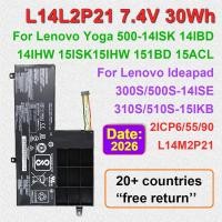 ราคา แบตเตอรี่แล็ปท็อปสําหรับ Lenovo L14L2P21 โยคะ 500-14ISK Ideapad 300S-14ISK 310S-14IKB 15IKB S41-70 L14M2P21 2ICP6/55/90 7.4V 30Wh (55812380756)