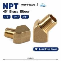 ราคา YERROWELL ท่อข้อต่อ,ทองเหลือง NPT หญิงชายทองเหลืองท่อเชื่อมต่อ,ทนทาน 45 องศาข้อศอก 1/8" 1/4 "3/8" ทองเหลืองท่อข้อต่อ (44565119450)