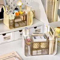 ราคา แถมสติ๊กเกอร์ กล่องใส่เครื่องเขียน กล่องเก็บของ ลิ้นชักเก็บของ อุปกรณ์จัดระเบียบบนโต๊ะ กล่องเครื่องสำอางค์ (28062847911)