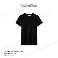 ราคา Calvin Klein เสื้อยืดคอกลม รุ่น Ribbed Slim Fit Crewneck T-Shirt Code: 40WJ217 BAE (42155759791)