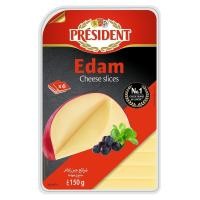 ราคา [สินค้าส่งด่วน] เพรสซิเด้นท์ อีดัมชีส สไลซ์ 150 กรัม PRESIDENT EDAM CHEESE SLICES 150 G (46112401086)