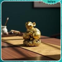 ราคา [Lslye] ตุ๊กตาสัตว์ทองเหลือง Ornament Base ตุ๊กตาทองเหลืองจีน 6 นิ้ว Zodiac Rat (57764742798)