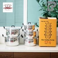 ราคา ชุดหม้อสองหู หม้อแกง หม้ออลูมิเนียม ตราจระเข้ ชุด5ใบ 5ขนาด/กล่อง (ขนาด 18,20,22,24,26 ซม.) (24512659538)