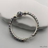 ราคา กำไลข้อมือเงินเเท้ 92.5%ลายข้าวหลามตัดลงยา (23773051922)