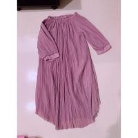 ราคา เดรสผ้าอัดพลีทยาว สีชมพูกะปิ (1380946172)