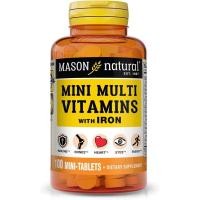 ราคา MASON Daily Mini Multiple Vitamins Iron, Vitamin A, C, D, E, B1, B2, B3, B6, B12, กรดโฟลิกและแคลเซียม 100 วัน (1 แพ็ค) (55114450220)