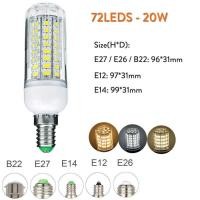 ราคา ERANPO 5Pcs Dc12v Dimmable LED Corn Light Bulbs E27 E26 E12 E14 B22 SMD 5730 20W Ultra Brigh (24788061513)