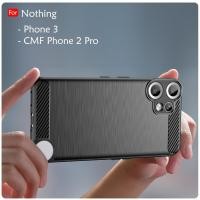 ราคา Nothing Phone 3 CMF Phone 2 Pro Case Carbon Brushed Back Cover TPU Silicone Soft Casing Mobile (51064531410)