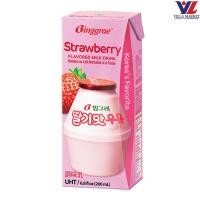 ราคา [สินค้าส่งด่วน] Binggrae Strawberry Flavor Milk 200Ml. บิงเกร นมรสสตรอเบอร์รี่ 200 มล. (48011635960)