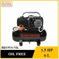 ราคา [ราคาถูก]‍ BLACK&DECKER BD195/6-NK ปั๊มลม Oil free 1.5HP ถัง 6 ลิตร (23631762528)