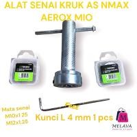 ราคา MATA เครื่องตัดเพลาข้อเหวี่ยงรถจักรยานยนต์อัตโนมัติ – NMAX, Mio, Aerox/M10x1.25 & M12x1.25/Bonaus 4 mm L Key (45059925901)